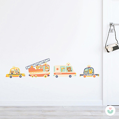 Acil Durum Araçları Duvar Sticker - 2