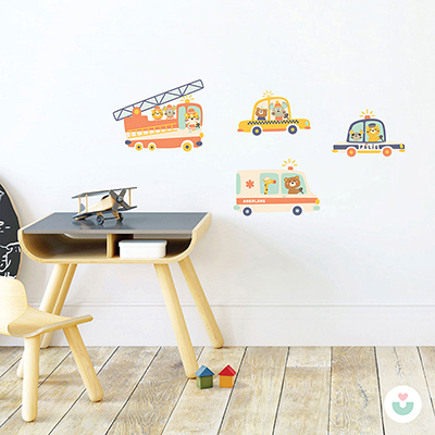 Acil Durum Araçları Duvar Sticker - 3