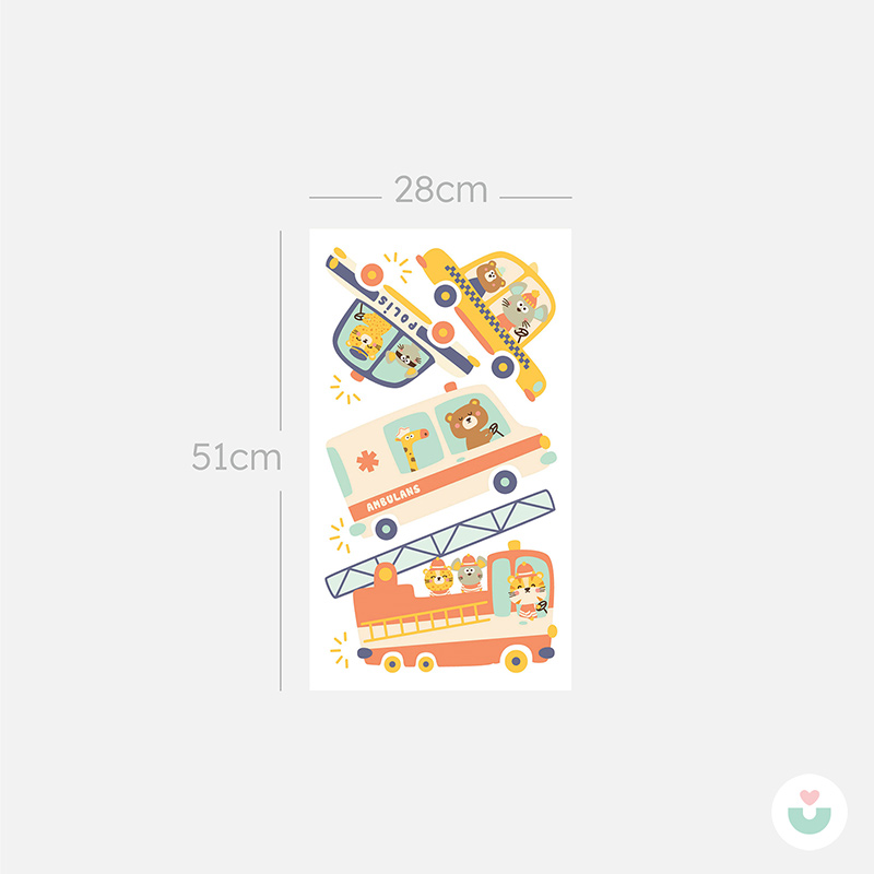 Acil Durum Araçları Duvar Sticker - 4