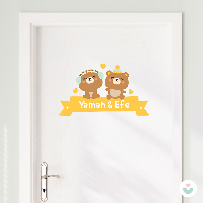 Afacan Kardeşler İsme Özel Duvar Sticker - 2