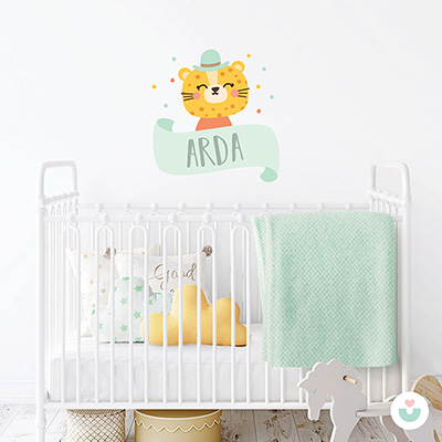 Akıllı Çita İsme Özel Duvar Sticker - 1
