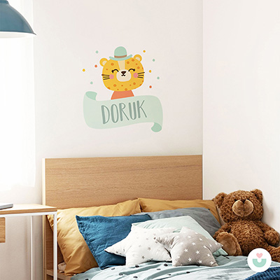 Akıllı Çita İsme Özel Duvar Sticker - 3