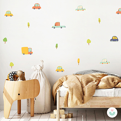 Arabalar Mini Duvar Sticker Seti - 4
