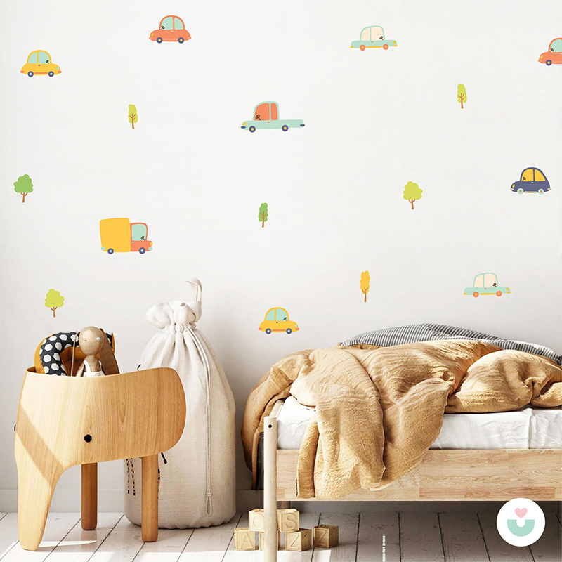 Arabalar Mini Duvar Sticker Seti - 4