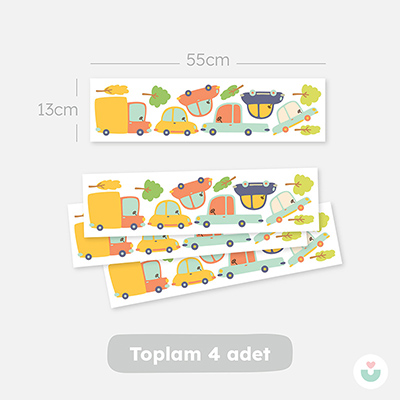 Arabalar Mini Duvar Sticker Seti - 5