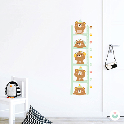 Ayı Kardeşlerle Büyüyorum Sticker Boy Cetveli - 4