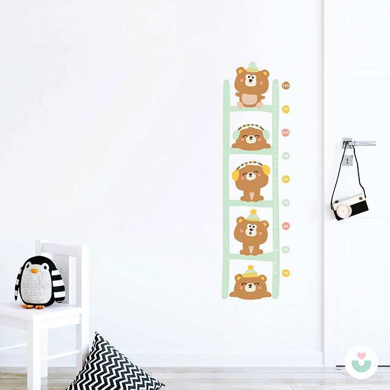 Ayı Kardeşlerle Büyüyorum Sticker Boy Cetveli - 4