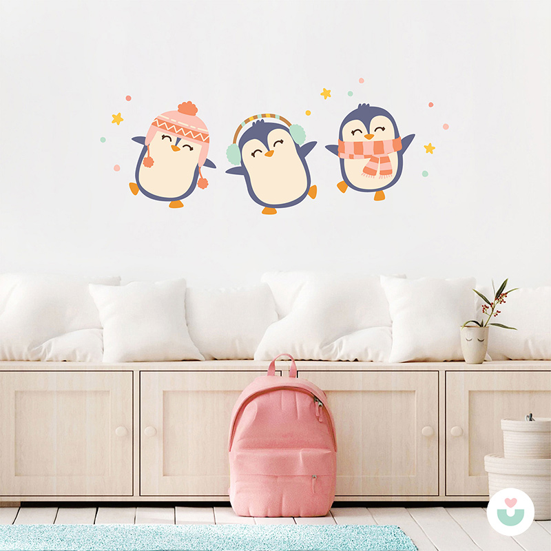 Dans Eden Penguenler Duvar Sticker - 1