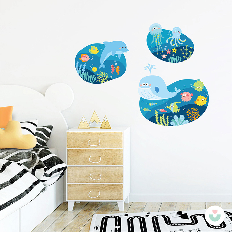 Deniz Altı Büyük Pano Duvar Sticker Seti - 4