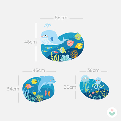 Deniz Altı Büyük Pano Duvar Sticker Seti - 5