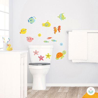 Deniz Canlıları Banyo Seti Duvar Sticker - 2