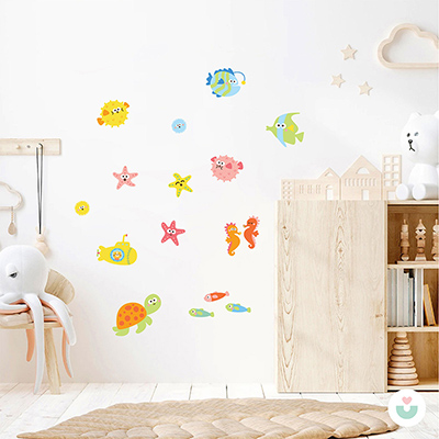 Deniz Canlıları Banyo Seti Duvar Sticker - 4
