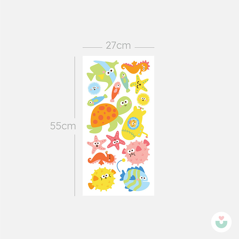 Deniz Canlıları Banyo Seti Duvar Sticker - 5