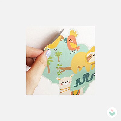 Hayvanlar Alemi Dünya Haritası Duvar Sticker - 6