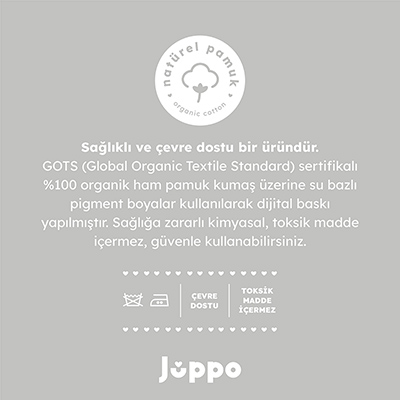 İngilizce Alfabe Duvar Örtüsü, Organik Pamuk Kumaş - 8