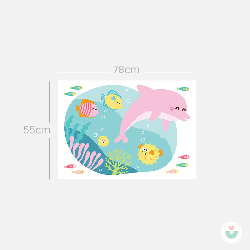 Mutlu Pembe Yunus Duvar Sticker - 4