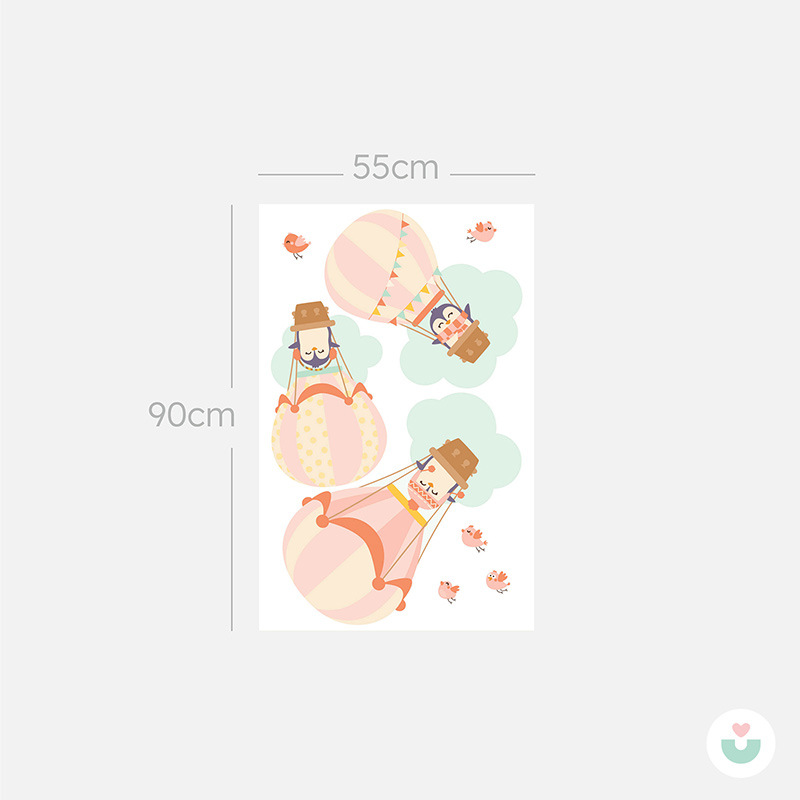 Pembe Hava Balonları Duvar Sticker - 6