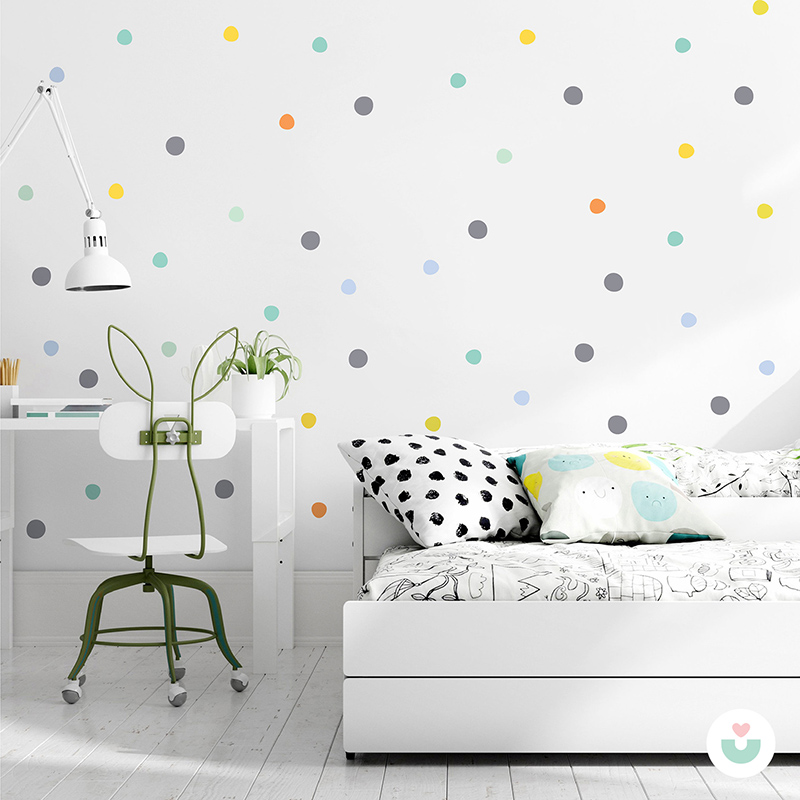 Polka Noktalar Puantiyeli Mini Duvar Sticker Seti - 1