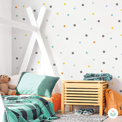 Polka Noktalar Puantiyeli Mini Duvar Sticker Seti - 2