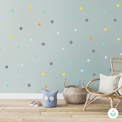 Polka Noktalar Puantiyeli Mini Duvar Sticker Seti - 3