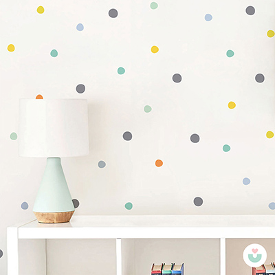 Polka Noktalar Puantiyeli Mini Duvar Sticker Seti - 4
