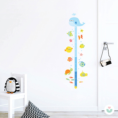 Sevimli Deniz Canlıları Sticker Boy Cetveli - 3