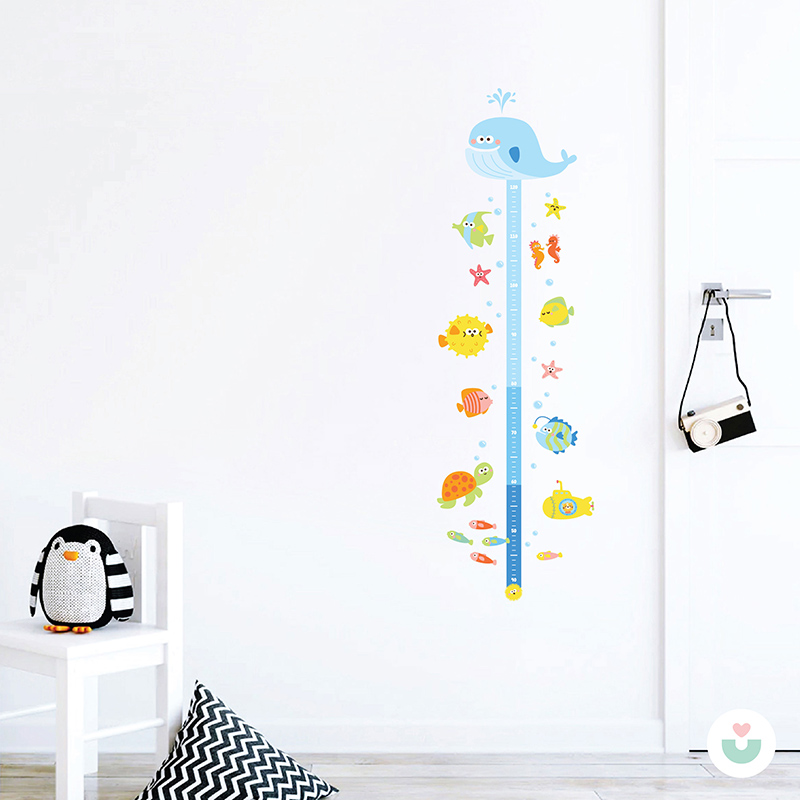 Sevimli Deniz Canlıları Sticker Boy Cetveli - 3