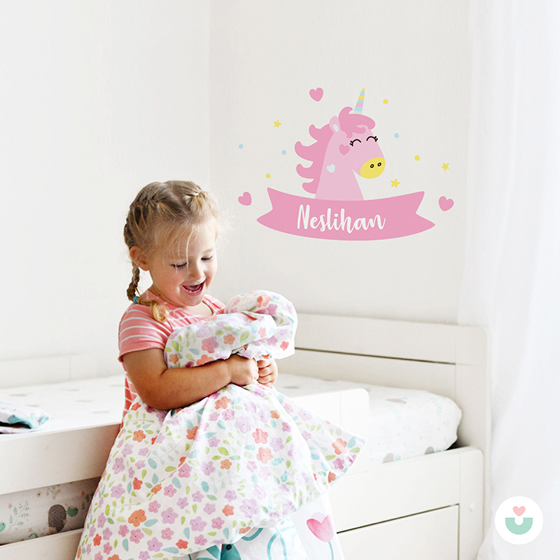 Sihirli Unicorn İsme Özel Duvar Sticker - 2