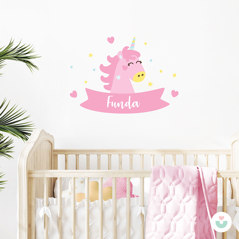 Sihirli Unicorn İsme Özel Duvar Sticker - 3
