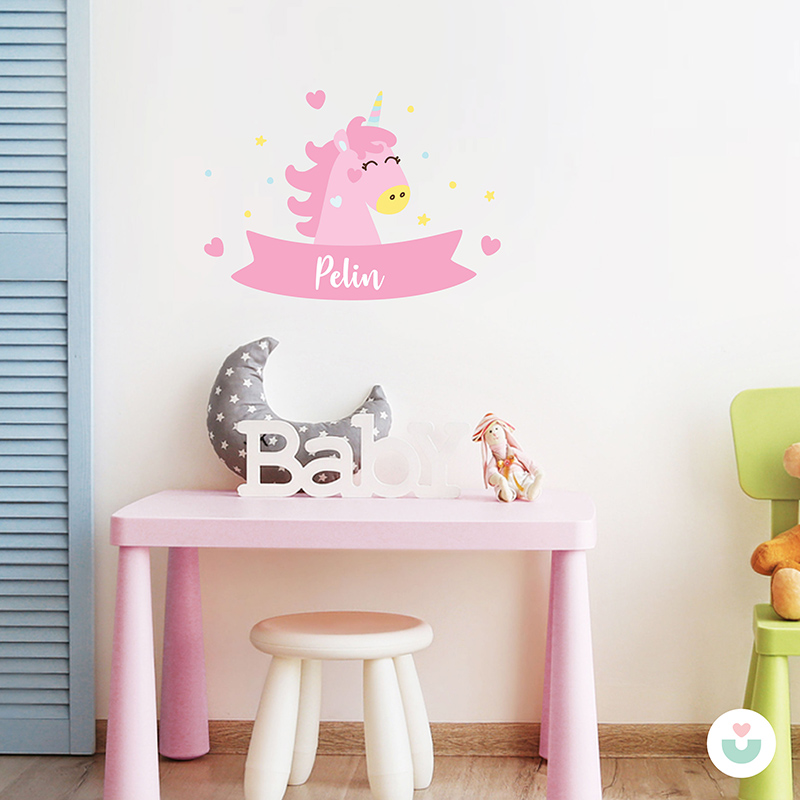 Sihirli Unicorn İsme Özel Duvar Sticker - 4
