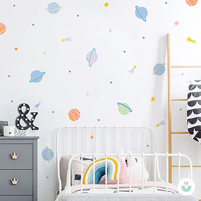 Uzay Mini Duvar Sticker Seti - 1