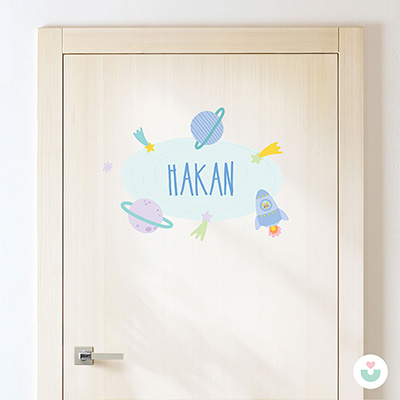 Uzaya Yolculuk İsme Özel Duvar Sticker - 2