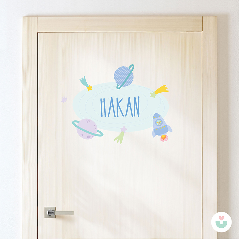 Uzaya Yolculuk İsme Özel Duvar Sticker - 2