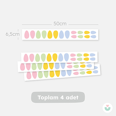 Pastel Yağmur Damlaları Mini Duvar Sticker Seti - 4