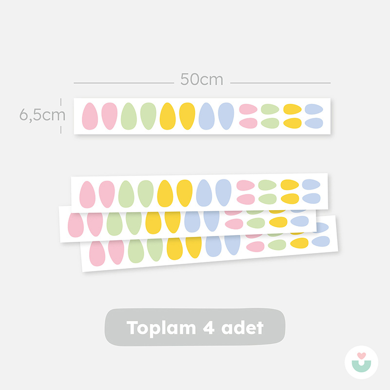 Pastel Yağmur Damlaları Mini Duvar Sticker Seti - 4