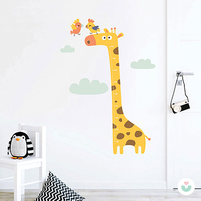 Zürafa ve Papağanlar Sticker Boy Cetveli - 3